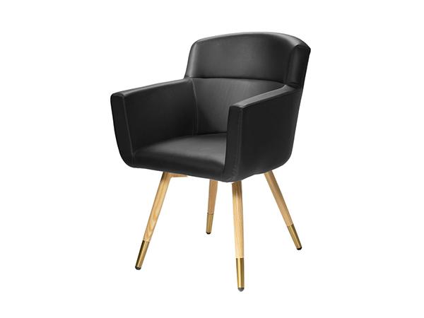 Brooklyn Meeting Chair, Oak Base, Black - Trade Show Rental Black